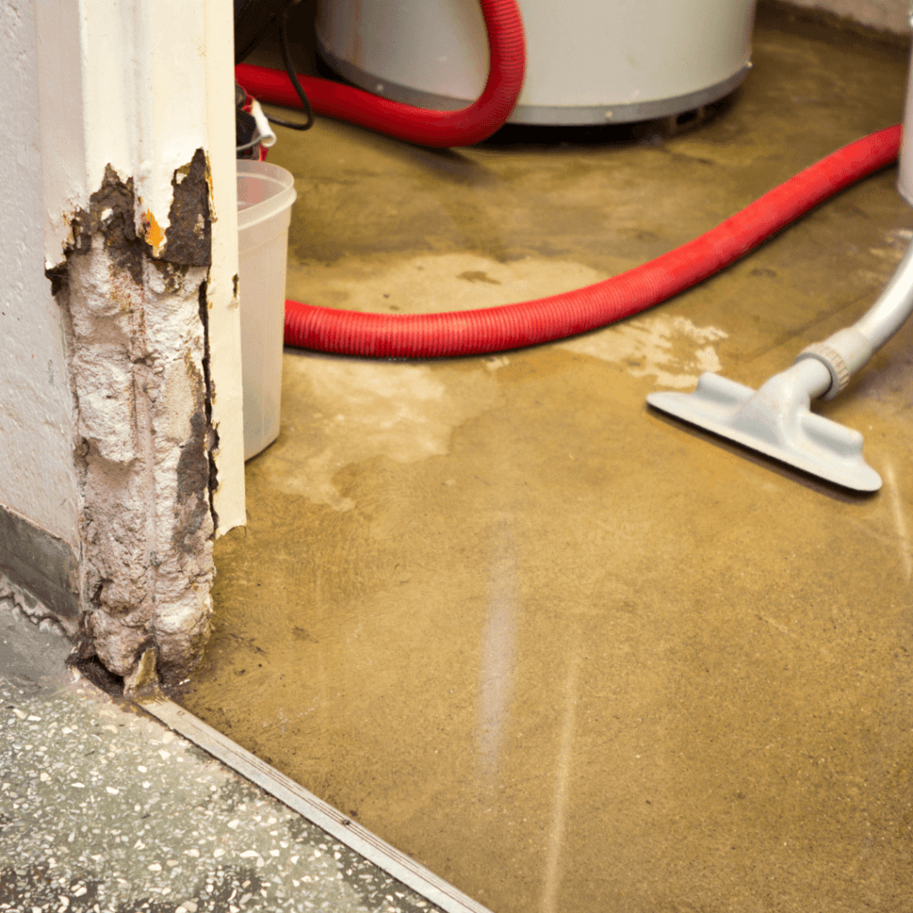 water damage clean up with vacuums
