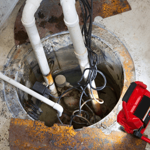 Repairing a sump pump in a flooded basement